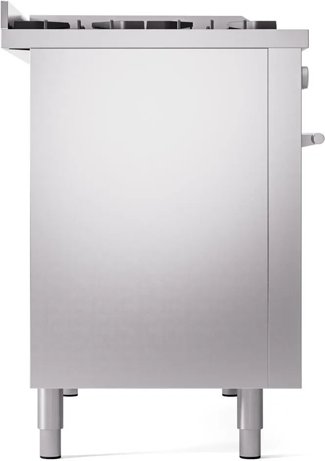 Ilve UP48FWMPSSLP Professional Plus Ii 48 Inch Dual Fuel Liquid Propane Freestanding Range In Stainless Steel With Trim