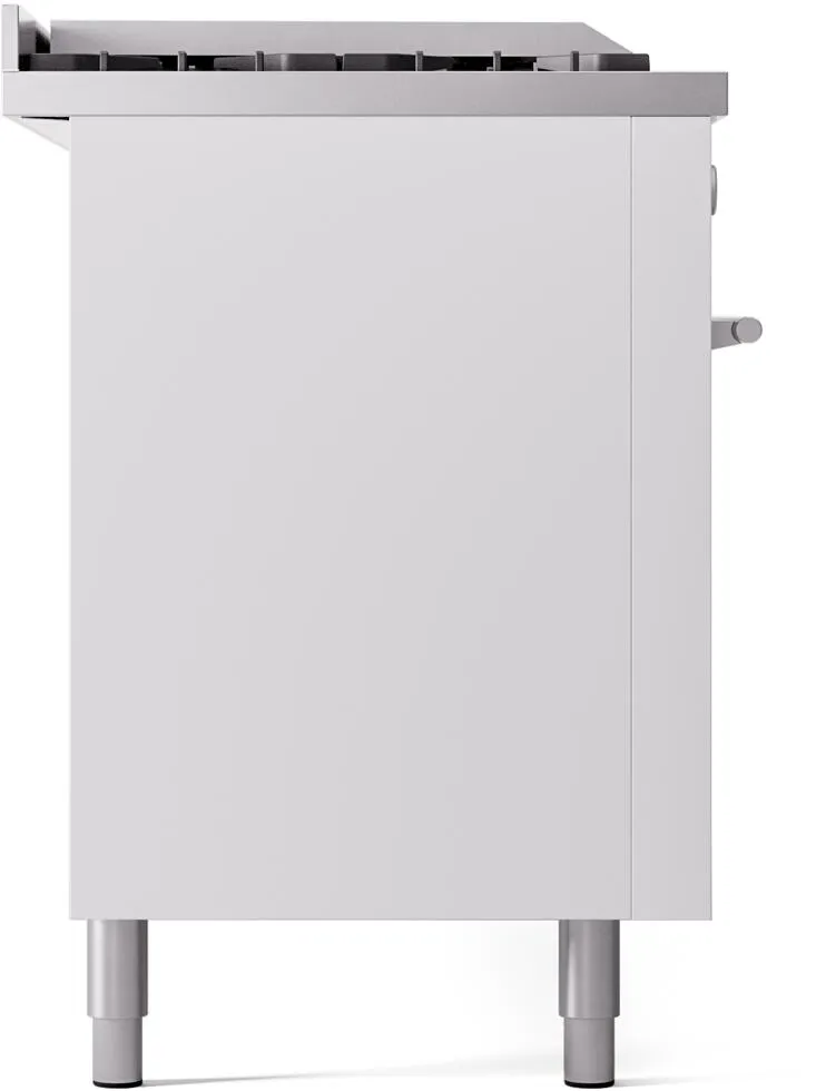 Ilve UP60FSWMPWHLP Professional Plus Ii 60 Inch Dual Fuel Liquid Propane Freestanding Range In White With Trim