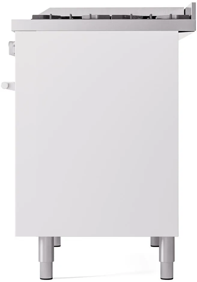 Ilve UPD40FWMPWHLP Professional Plus Ii 40 Inch Dual Fuel Liquid Propane Freestanding Range In White With Trim
