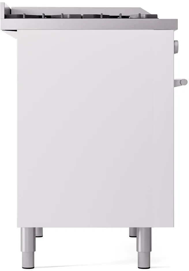 Ilve UPD40FWMPWHLP Professional Plus Ii 40 Inch Dual Fuel Liquid Propane Freestanding Range In White With Trim