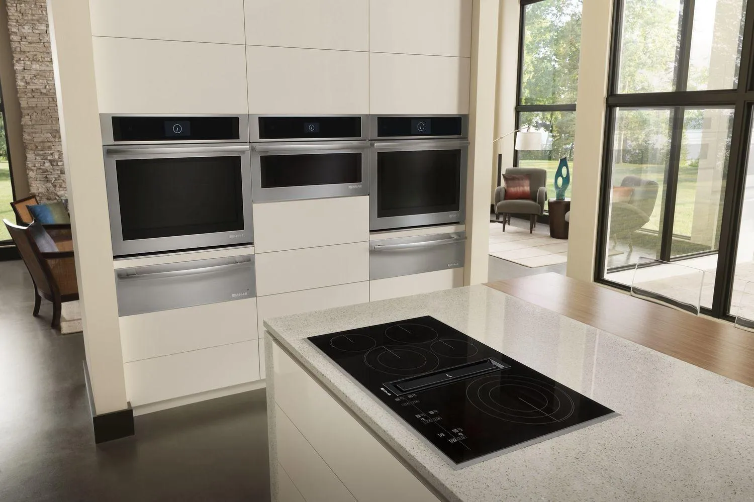 Jennair JED4536GS Euro-Style 36 Jx3 Electric Downdraft Cooktop With Glass-Touch Electronic Controls Stainless Steel
