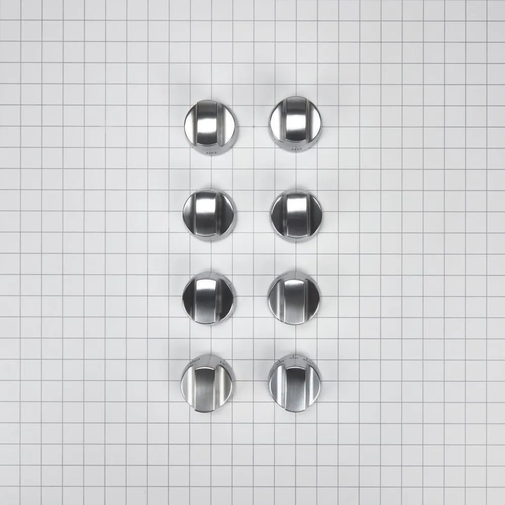 Jennair W10231704 Cooktop Burner Control Knob Kit. Stainless Steel