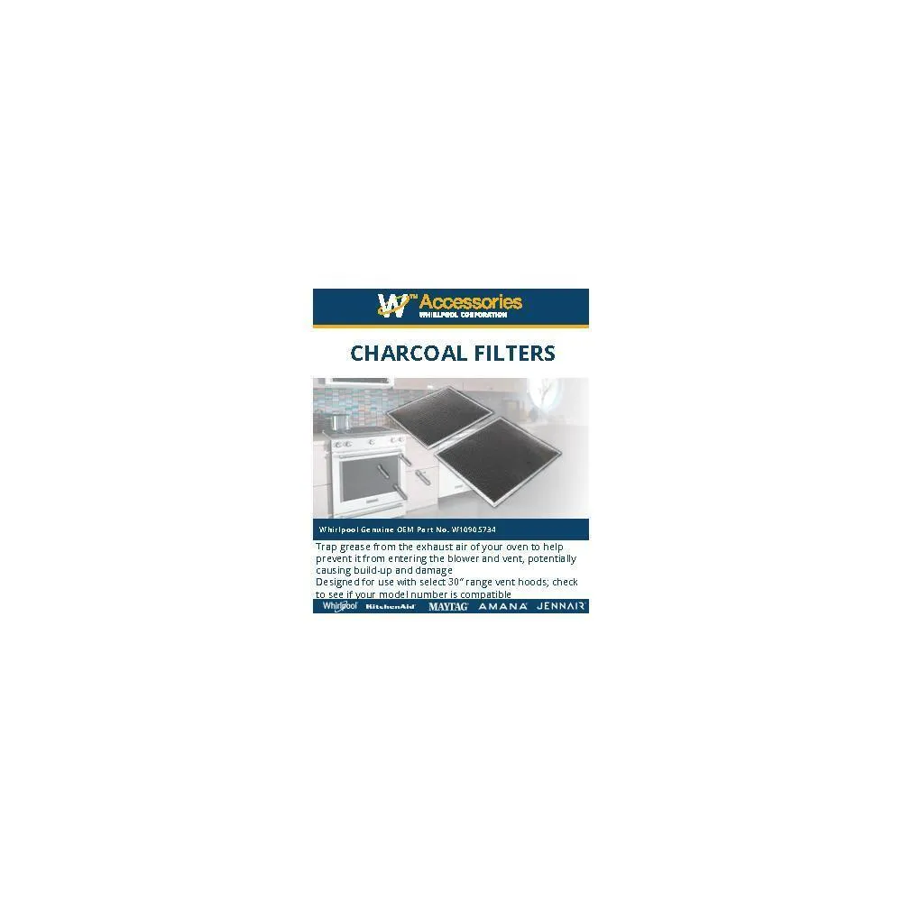 Jennair W10905734 Range Hood Replacement Charcoal Filter Kit