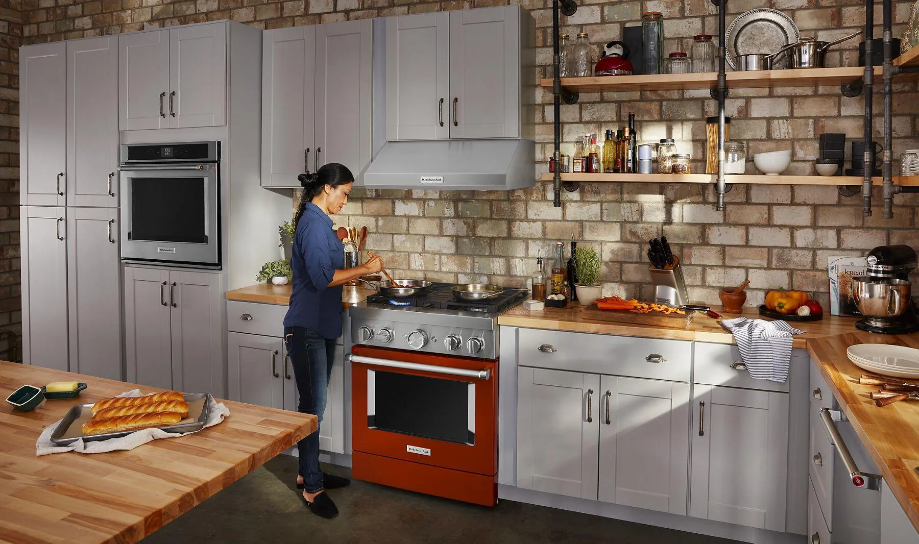 Kitchenaid KFDC500JSC Kitchenaid 30'' Smart Commercial-Style Dual Fuel Range With 4 Burners - Scorched Orange