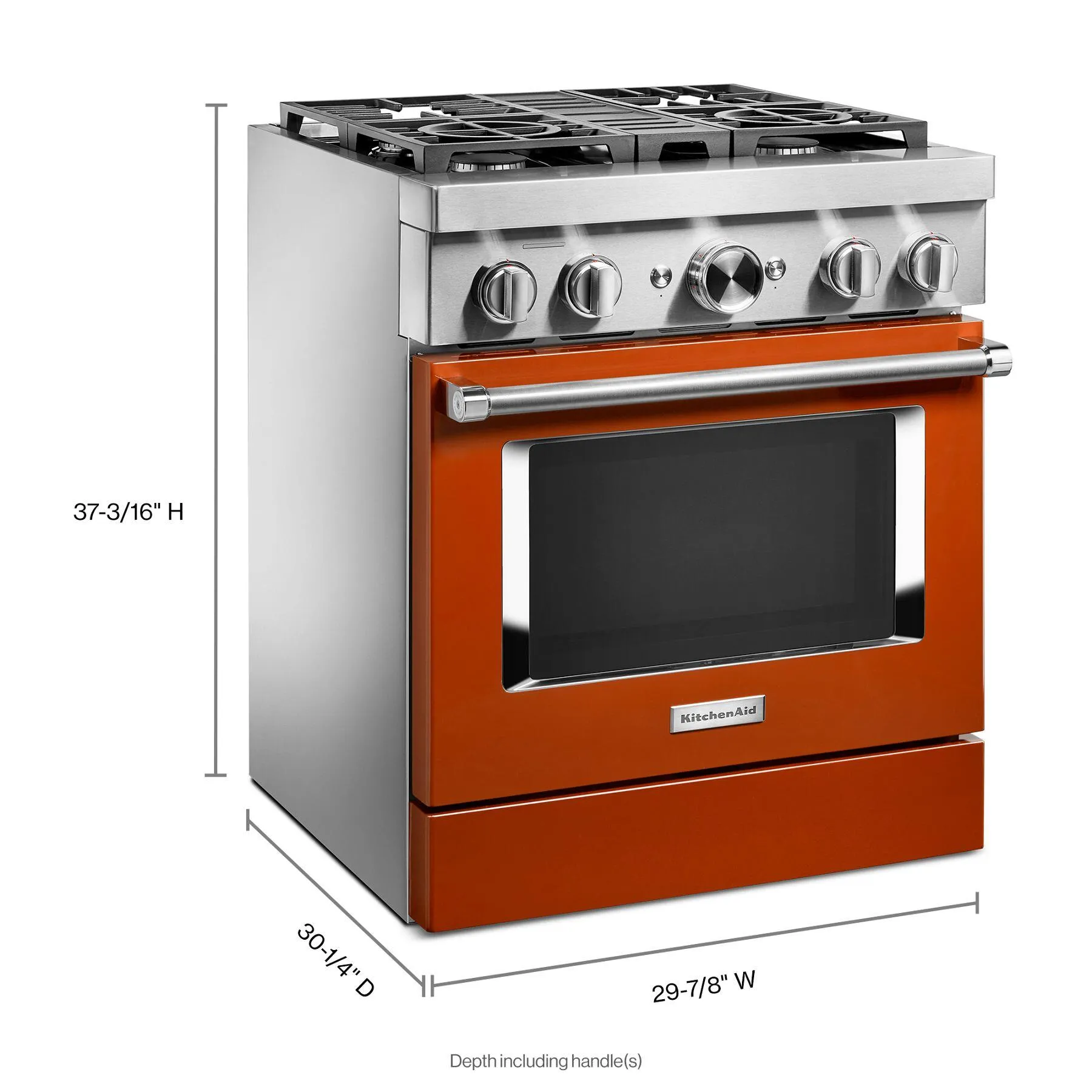 Kitchenaid KFDC500JSC Kitchenaid 30'' Smart Commercial-Style Dual Fuel Range With 4 Burners - Scorched Orange