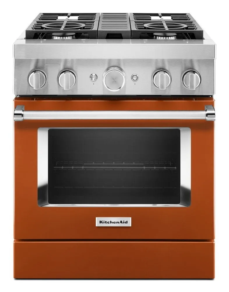 Kitchenaid KFDC500JSC Kitchenaid 30'' Smart Commercial-Style Dual Fuel Range With 4 Burners - Scorched Orange