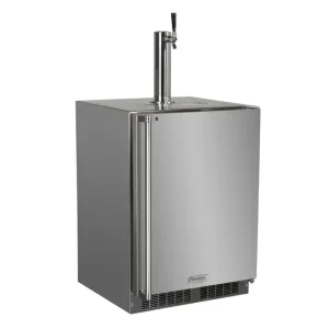 Marvel MO24BSS2LS Outdoor 24 Single Tap Built In Beer Dispenser With Stainless Steel Door - Solid Stainless Steel Door With Lock - Left Hinge