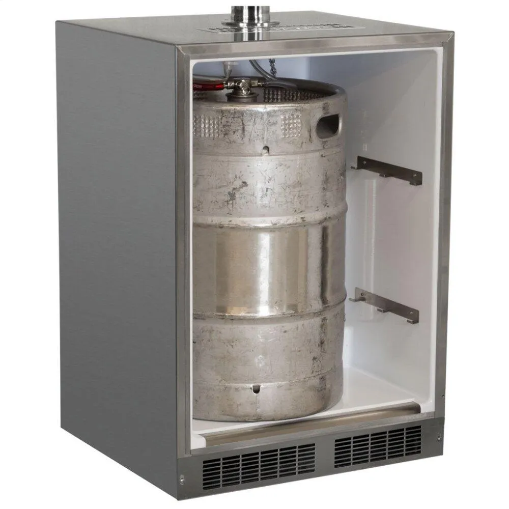 Marvel MO24BSSMRS 24 Outdoor Single Tap Mobile Beer Dispenser With Stainless Steel Door - Solid Stainless Steel Door With Lock. Right Hinge