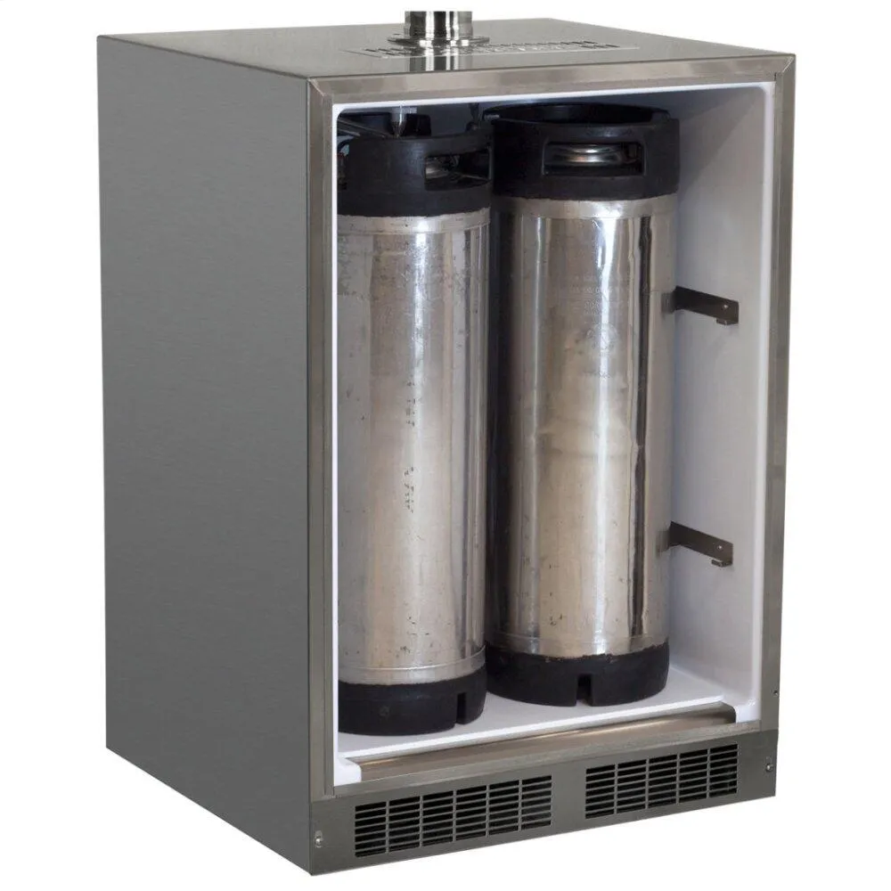 Marvel MO24BSSMRS 24 Outdoor Single Tap Mobile Beer Dispenser With Stainless Steel Door - Solid Stainless Steel Door With Lock. Right Hinge
