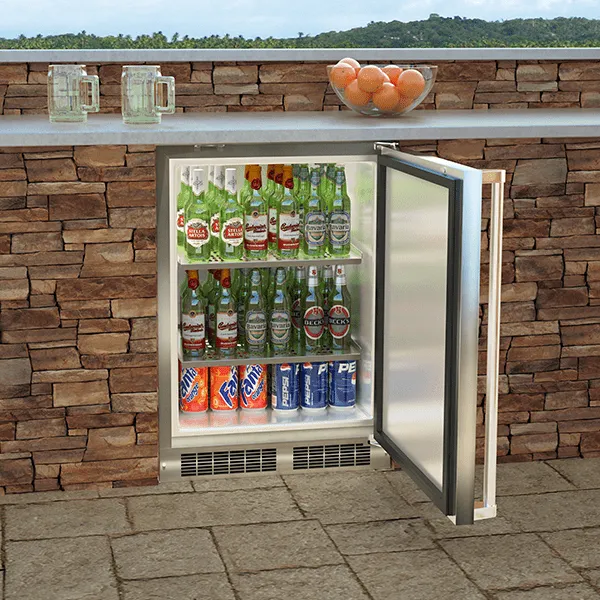 Marvel MORE124SS31A 24-In Outdoor Built-In High-Capacity Refrigerator With Door Style - Stainless Steel
