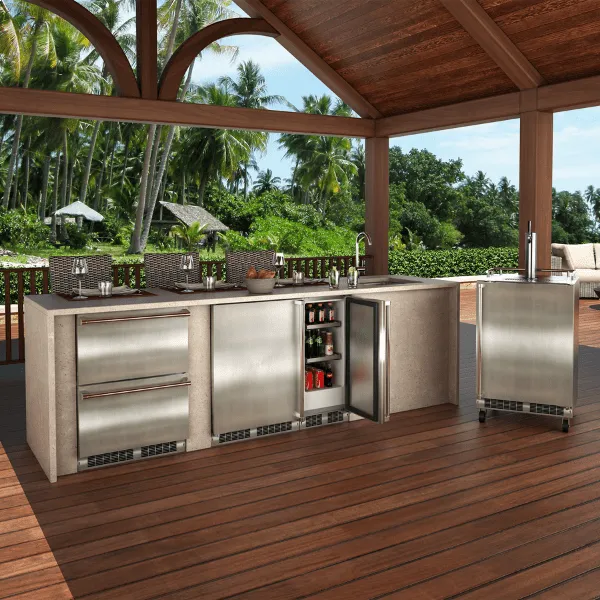Marvel MORE124SS31A 24-In Outdoor Built-In High-Capacity Refrigerator With Door Style - Stainless Steel