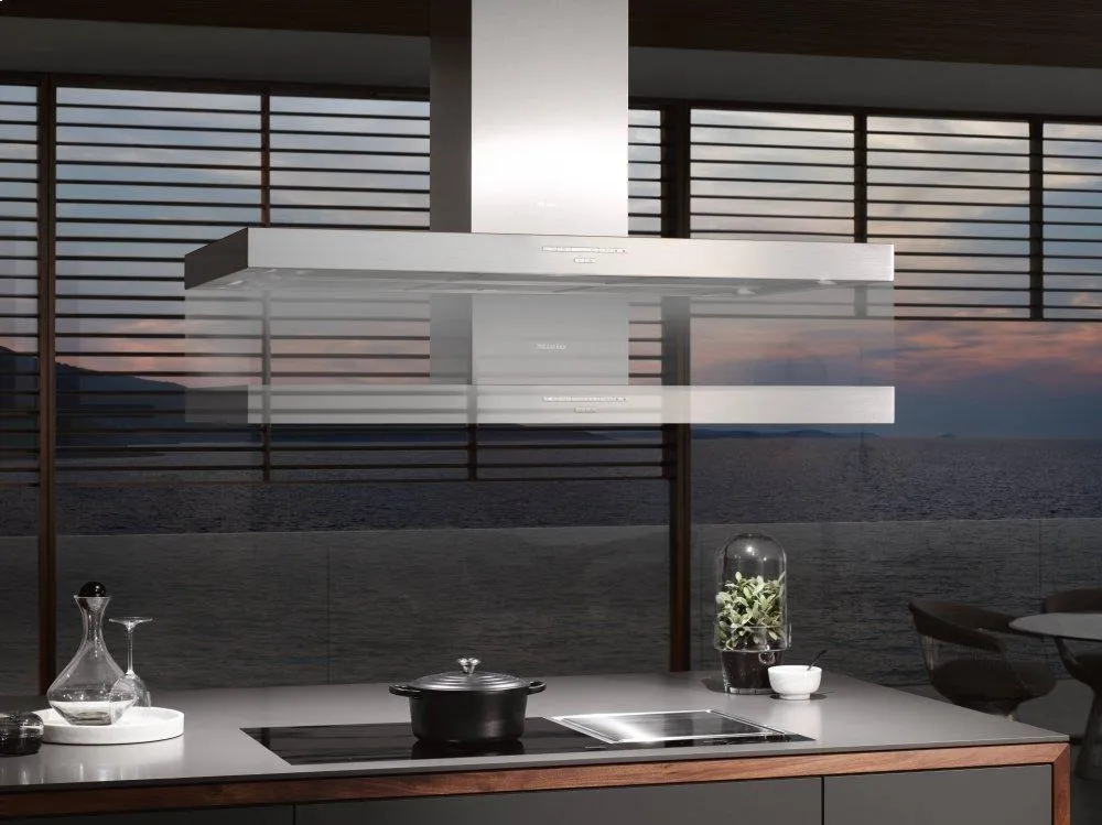 Miele DA4248VD PURISTIC VARIA Island DCor Hood With Energy-Efficient Led Lighting And Backlit Controls For Easy Use.