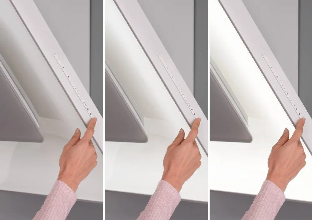 Miele DA6996WPEARL  Wall Ventilation Hood With Dimmable Ambient Lighting For A Unique Lighting Mood In Your Kitchen.