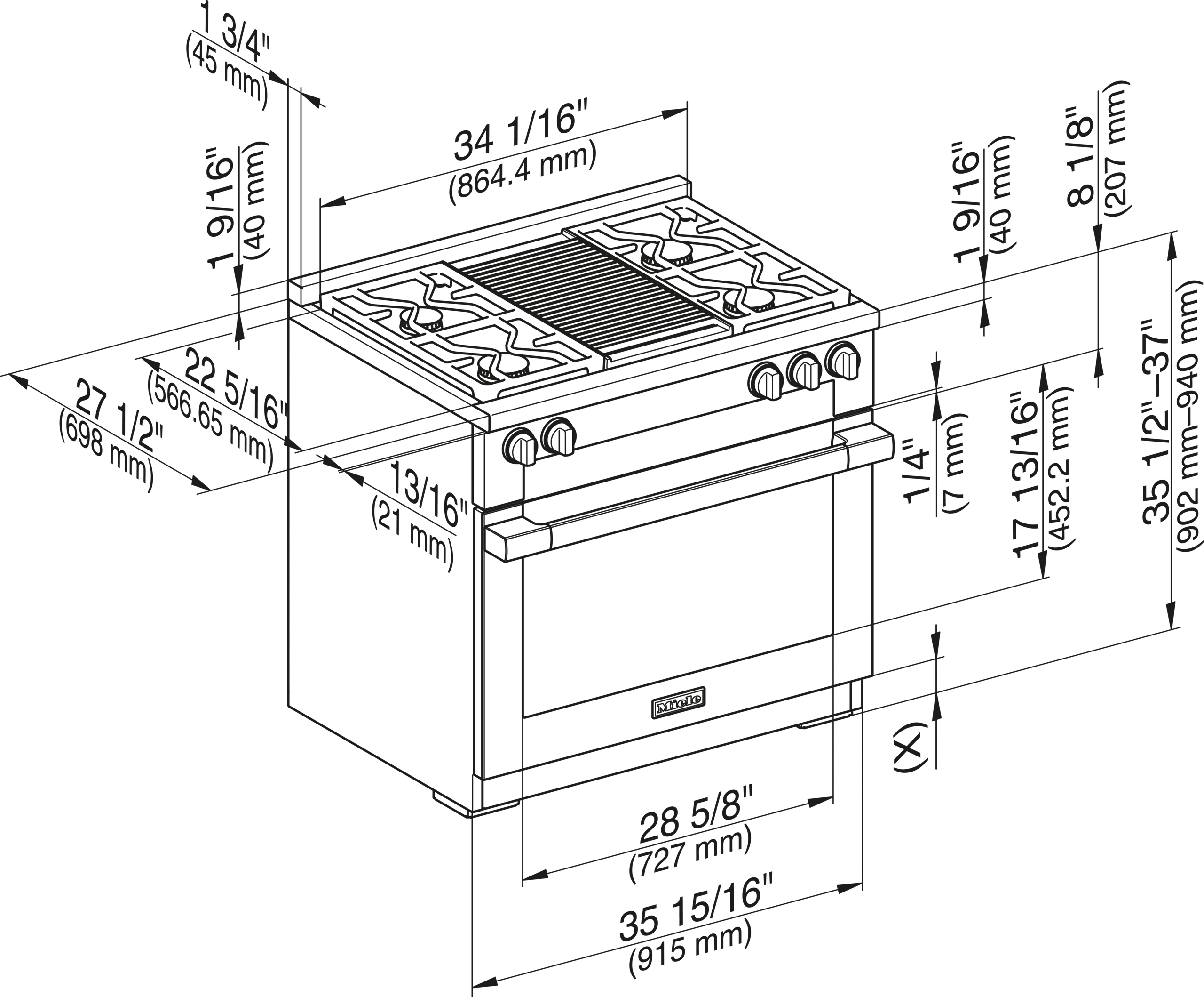 Miele HR19353GDFGR Hr 1935-3 G Df Gr - 36 Range - The Dual Fuel All-Rounder With M Touch For The Highest Demands.