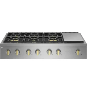 Monogram ZGU486NDTSS Monogram 48 Professional Gas Rangetop With 6 Burners And Griddle (Natural Gas)