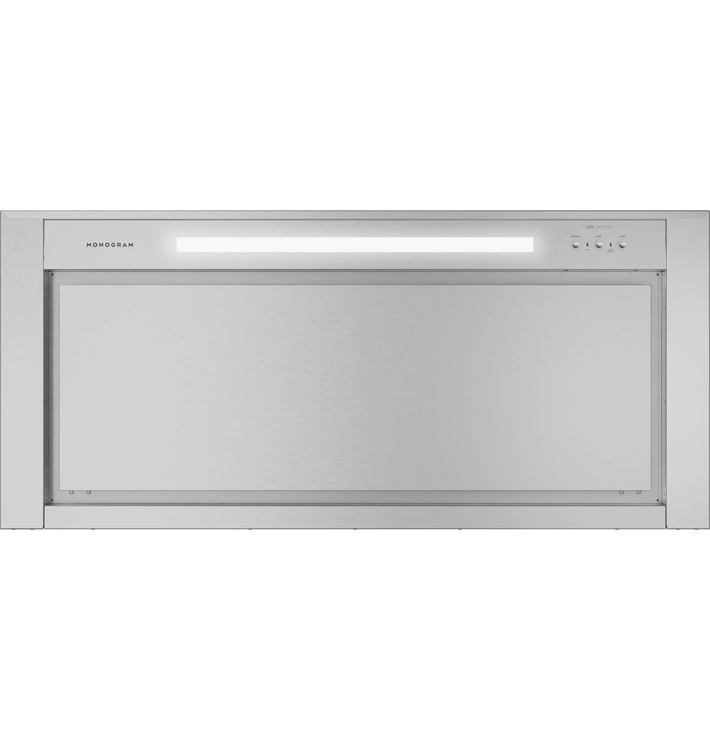 Monogram ZVWS481SRSS Monogram 48 Wall-Mounted Pyramid Chimney Vent Hood With Air Quality Sensors BLOWER SOLD SEPARATELY