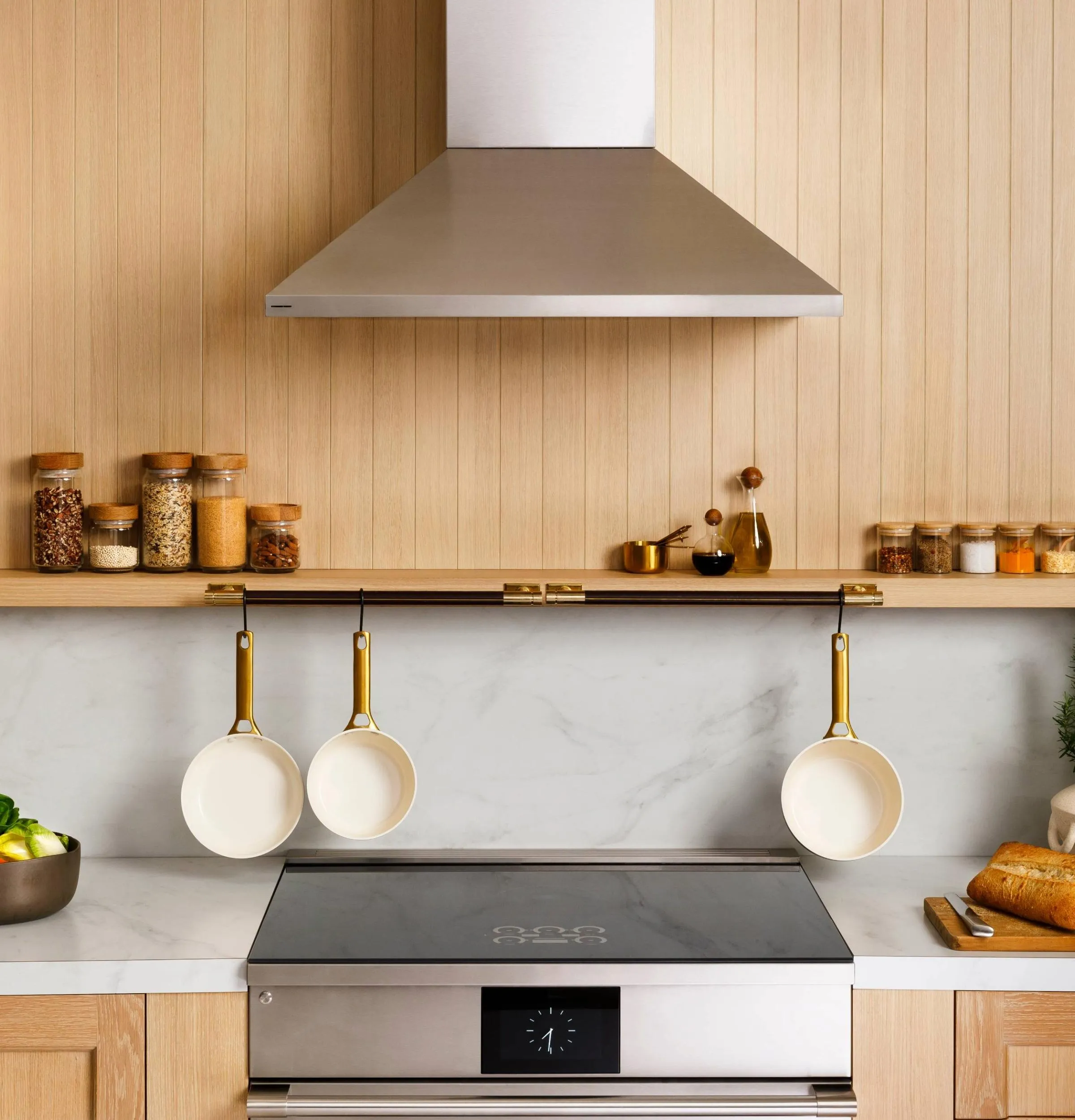 Monogram ZVWS481SRSS Monogram 48 Wall-Mounted Pyramid Chimney Vent Hood With Air Quality Sensors BLOWER SOLD SEPARATELY