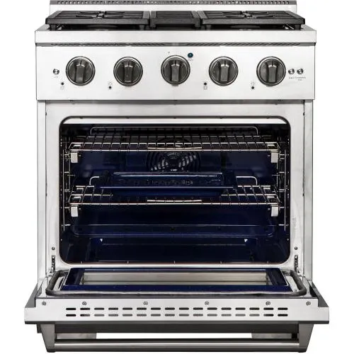 Nxr Ranges AKD3001 30-In. Culinary Series Professional Style Gas And Electric Dual Fuel Range. Stainless Steel