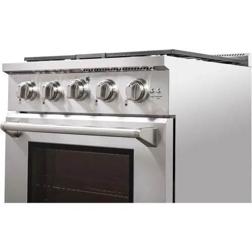 Nxr Ranges AKD3001 30-In. Culinary Series Professional Style Gas And Electric Dual Fuel Range. Stainless Steel