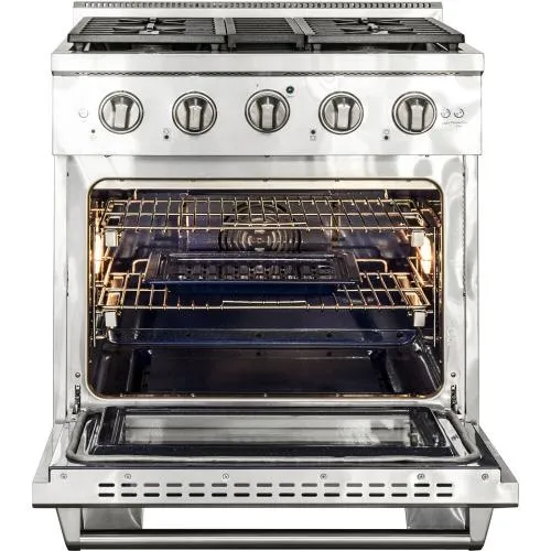 Nxr Ranges AKD3001 30-In. Culinary Series Professional Style Gas And Electric Dual Fuel Range. Stainless Steel