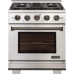 Nxr Ranges AKD3001LP 30-In. Culinary Series Professional Style Lp Gas And Electric Dual Fuel Range. Stainless Steel