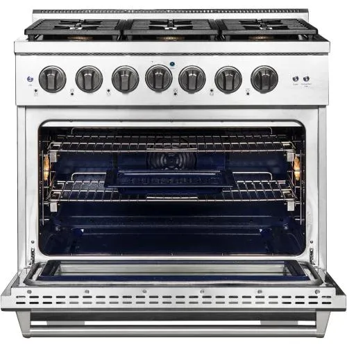 Nxr Ranges AKD3605 36-In. Culinary Series Professional Style Gas And Electric Dual Fuel Range. Stainless Steel