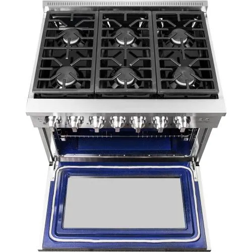 Nxr Ranges AKD3605 36-In. Culinary Series Professional Style Gas And Electric Dual Fuel Range. Stainless Steel