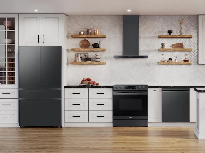 Samsung NK36CB600W33 36 Bespoke Smart Wall Mount Hood In Clean Deep Charcoal