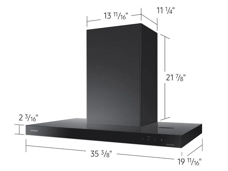 Samsung NK36CB600W33 36 Bespoke Smart Wall Mount Hood In Clean Deep Charcoal