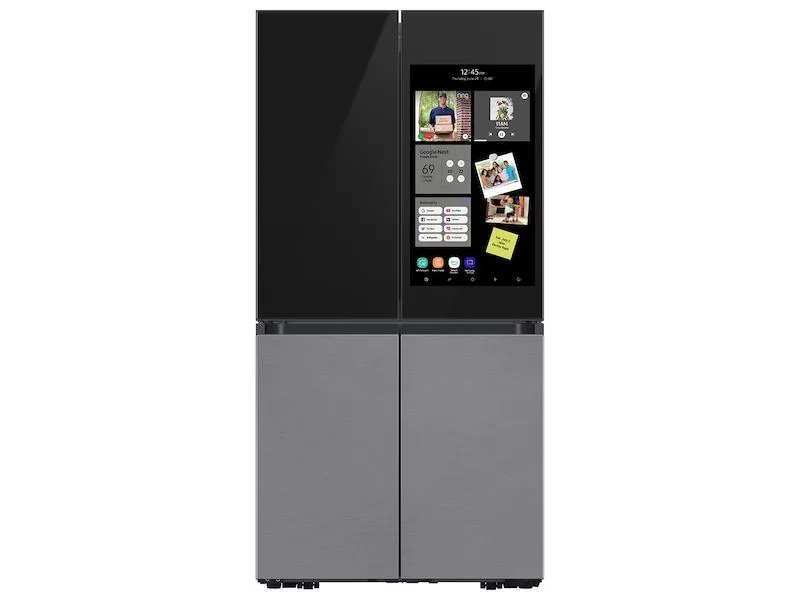 Samsung RF23CB9900QK Bespoke Counter Depth 4-Door Flex&#8482; Refrigerator (23 Cu. Ft.) With Family Hub&#8482;   In Charcoal Glass Top And Stainless Steel Bottom Panels