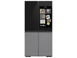 Samsung RF23CB9900QK Bespoke Counter Depth 4-Door Flex&#8482; Refrigerator (23 Cu. Ft.) With Family Hub&#8482;   In Charcoal Glass Top And Stainless Steel Bottom Panels