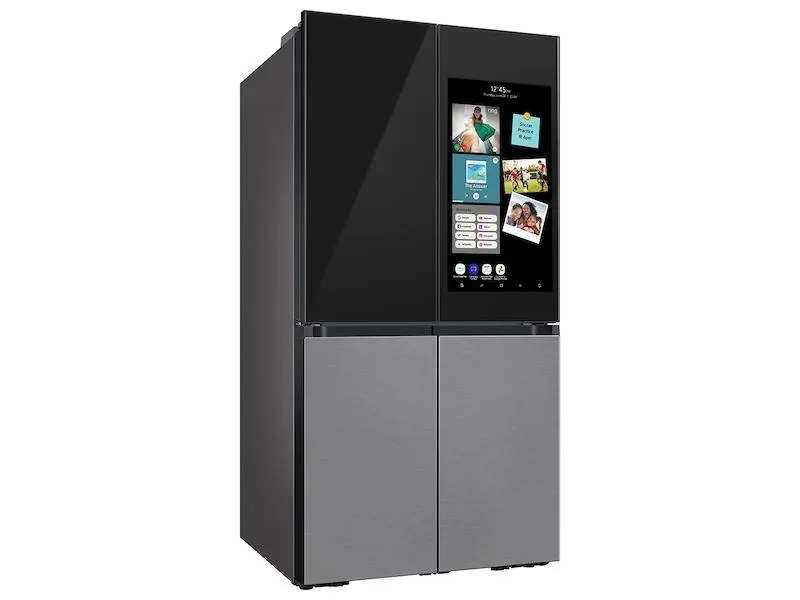 Samsung RF29CB9900QK Bespoke 4-Door Flex&#8482; Refrigerator (29 Cu. Ft.) With Family Hub&#8482;  In Charcoal Glass Top And Stainless Steel Bottom Panels