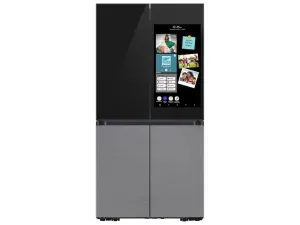 Samsung RF29CB9900QK Bespoke 4-Door Flex&#8482; Refrigerator (29 Cu. Ft.) With Family Hub&#8482;  In Charcoal Glass Top And Stainless Steel Bottom Panels