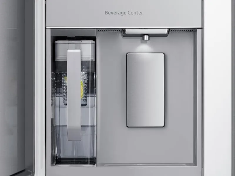 Samsung RF29CB9900QK Bespoke 4-Door Flex&#8482; Refrigerator (29 Cu. Ft.) With Family Hub&#8482;  In Charcoal Glass Top And Stainless Steel Bottom Panels