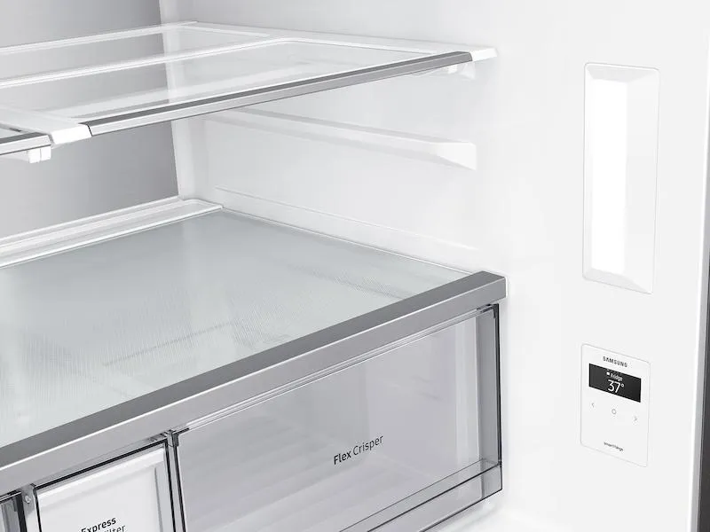 Samsung RF29CB9900QK Bespoke 4-Door Flex&#8482; Refrigerator (29 Cu. Ft.) With Family Hub&#8482;  In Charcoal Glass Top And Stainless Steel Bottom Panels