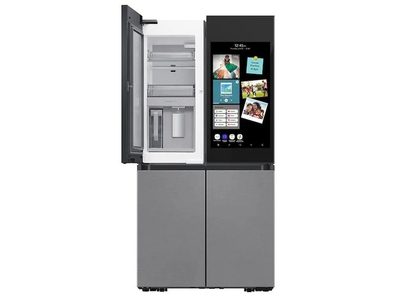 Samsung RF29CB9900QK Bespoke 4-Door Flex&#8482; Refrigerator (29 Cu. Ft.) With Family Hub&#8482;  In Charcoal Glass Top And Stainless Steel Bottom Panels