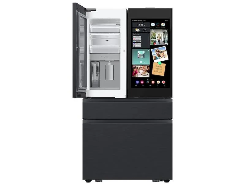 Samsung RF90F23AECEAA Bespoke 23 Cu. Ft. Counter Depth 4-Door French Door Refrigerator With Ai Family Hub&#8482;  Ai Vision Inside&#8482; In Charcoal Glass And Black/Charcoal