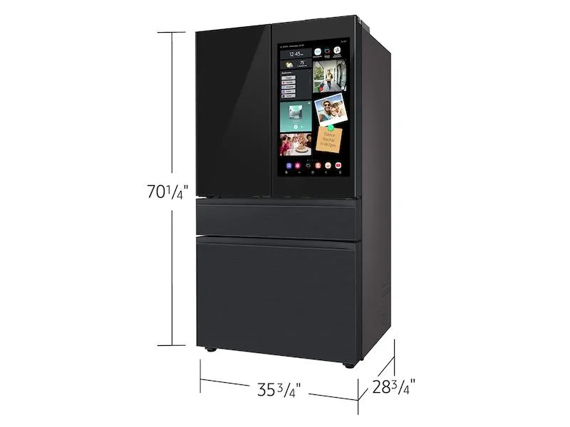 Samsung RF90F23AECEAA Bespoke 23 Cu. Ft. Counter Depth 4-Door French Door Refrigerator With Ai Family Hub&#8482;  Ai Vision Inside&#8482; In Charcoal Glass And Black/Charcoal
