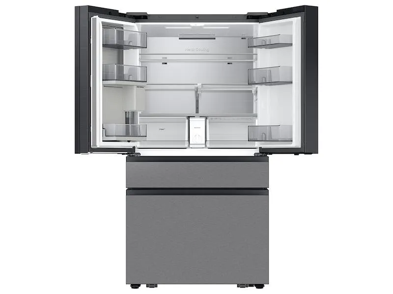 Samsung RF90F23AECR Bespoke 23 Cu. Ft. Counter Depth 4-Door French Door Refrigerator With Ai Family Hub&#8482;  & Ai Vision Inside&#8482; In Charcoal Glass And Stainless Steel