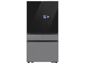 Samsung RF90F23BECRAA Bespoke 23 Cu. Ft. Counter Depth 4-Door French Door Refrigerator With Ai Home & Ai Vision Inside&#8482; In Charcoal Glass And Stainless Steel