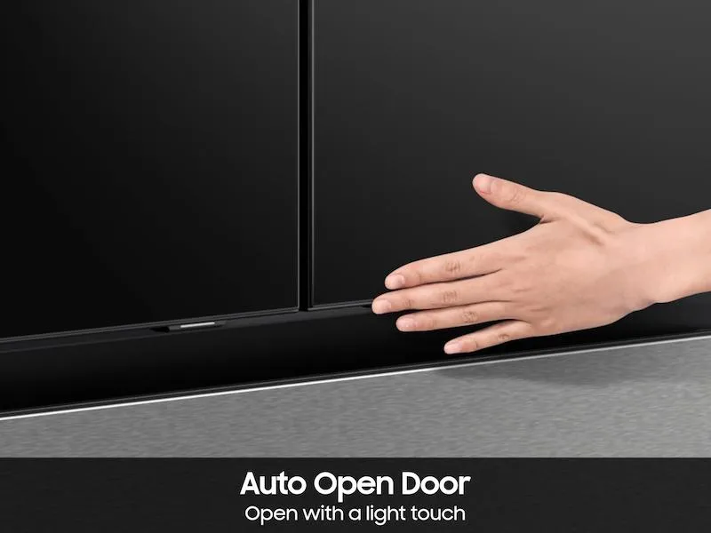 Samsung RF90F23BECRAA Bespoke 23 Cu. Ft. Counter Depth 4-Door French Door Refrigerator With Ai Home & Ai Vision Inside&#8482; In Charcoal Glass And Stainless Steel
