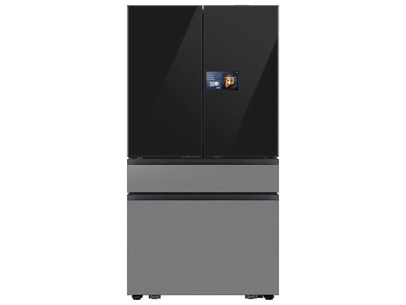 Samsung RF90F23BECRAA Bespoke 23 Cu. Ft. Counter Depth 4-Door French Door Refrigerator With Ai Home & Ai Vision Inside&#8482; In Charcoal Glass And Stainless Steel