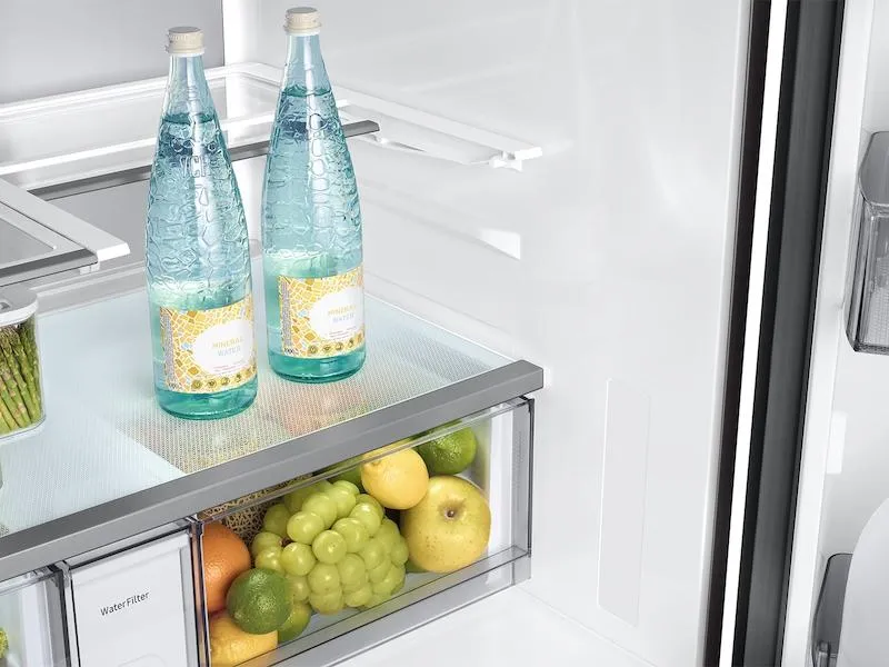 Samsung RF90F29AECE Bespoke 29 Cu. Ft. 4-Door French Door Refrigerator With Ai Family Hub&#8482;  & Ai Vision Inside&#8482; In Charcoal Glass And Black/Charcoal