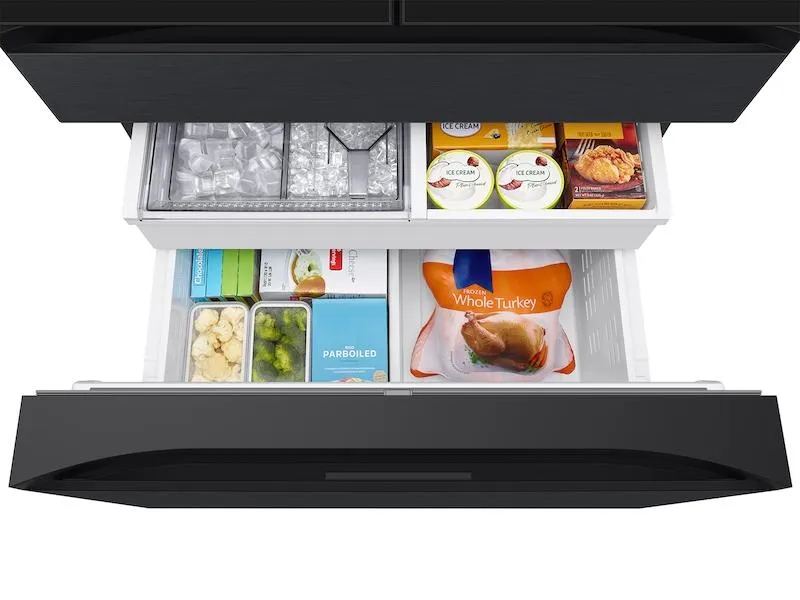 Samsung RF90F29AECEAA Bespoke 29 Cu. Ft. 4-Door French Door Refrigerator With Ai Family Hub&#8482;  & Ai Vision Inside&#8482; In Charcoal Glass And Black/Charcoal