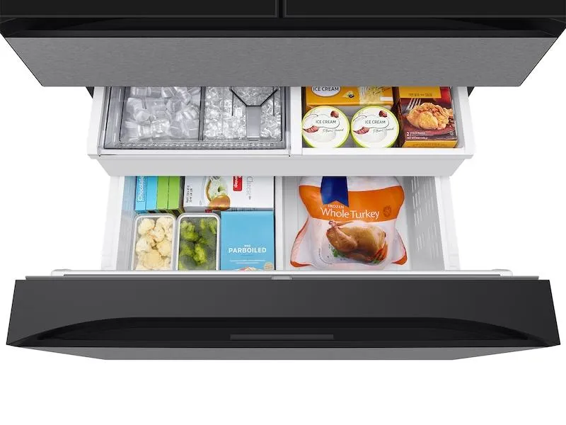 Samsung RF90F29AECR Bespoke 29 Cu. Ft. 4-Door French Door Refrigerator With Ai Family Hub&#8482;  & Ai Vision Inside&#8482; In Charcoal Glass And Stainless Steel