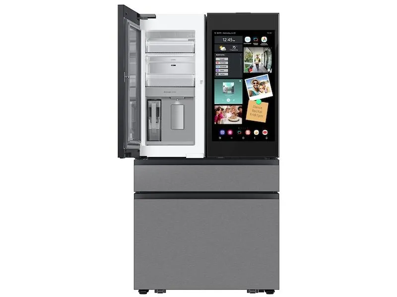 Samsung RF90F29AECR Bespoke 29 Cu. Ft. 4-Door French Door Refrigerator With Ai Family Hub&#8482;  & Ai Vision Inside&#8482; In Charcoal Glass And Stainless Steel
