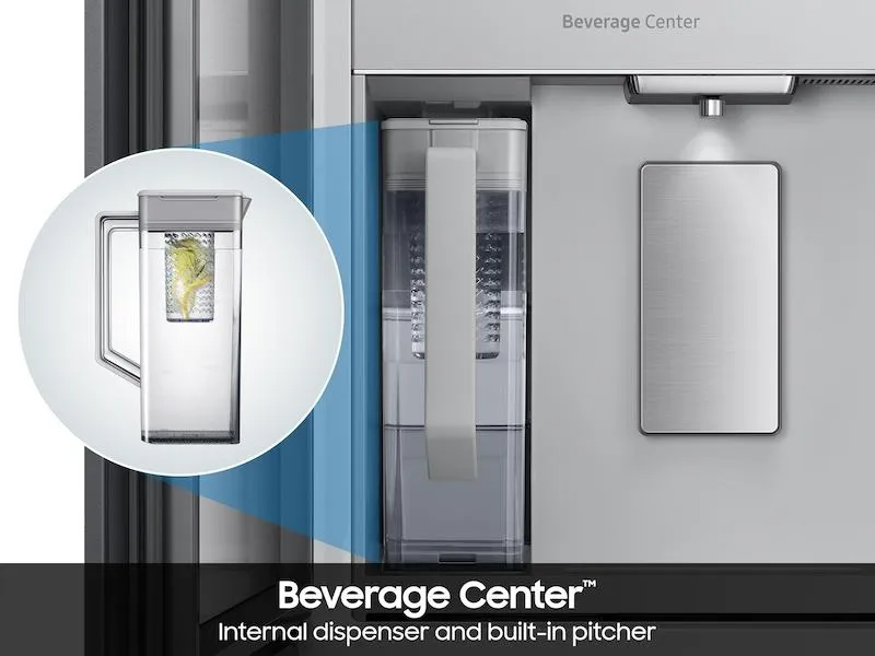 Samsung RF90F29AECR Bespoke 29 Cu. Ft. 4-Door French Door Refrigerator With Ai Family Hub&#8482;  & Ai Vision Inside&#8482; In Charcoal Glass And Stainless Steel