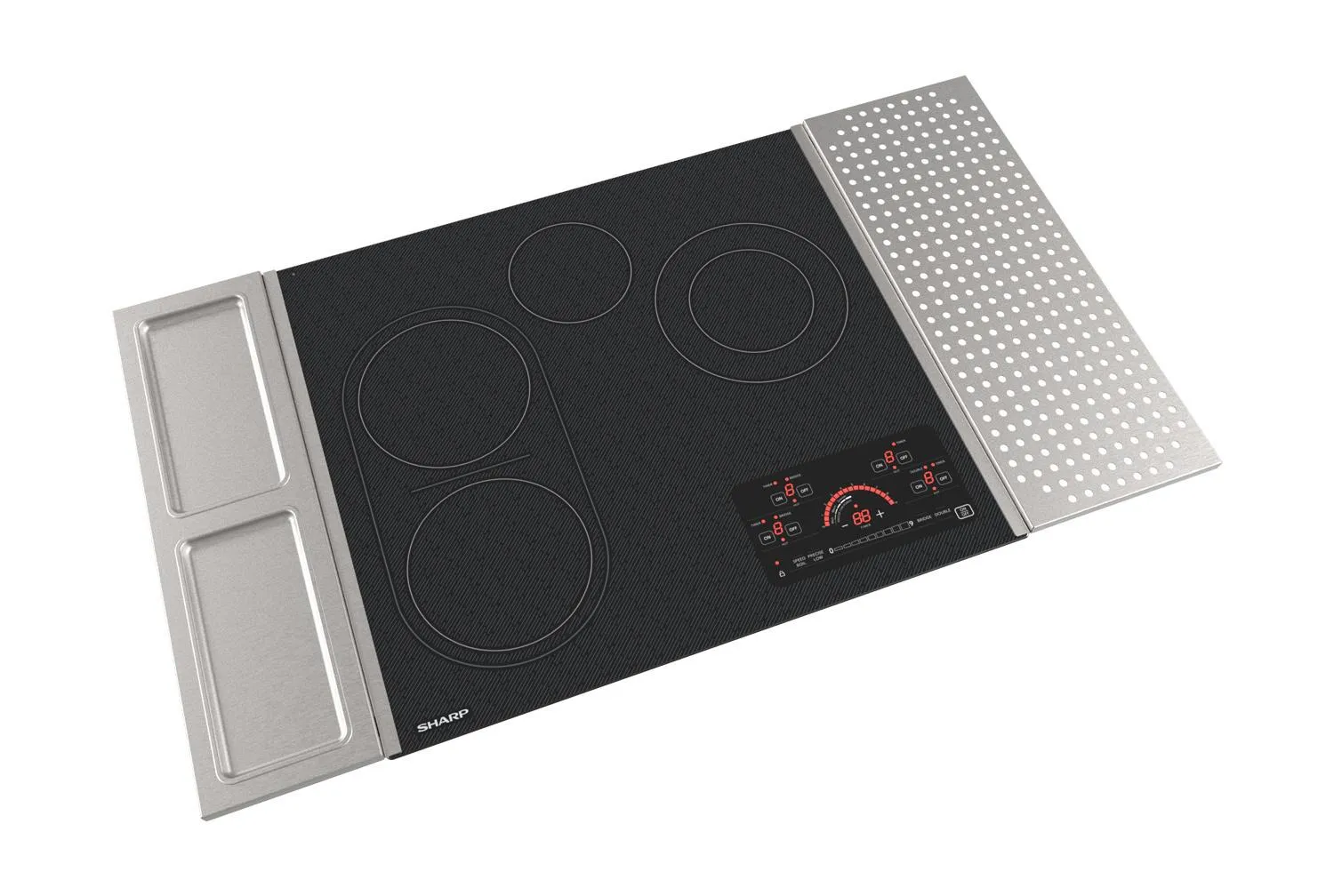 Sharp SCR2442FB 24 In. Drop-In Radiant Cooktop With Side Accessories