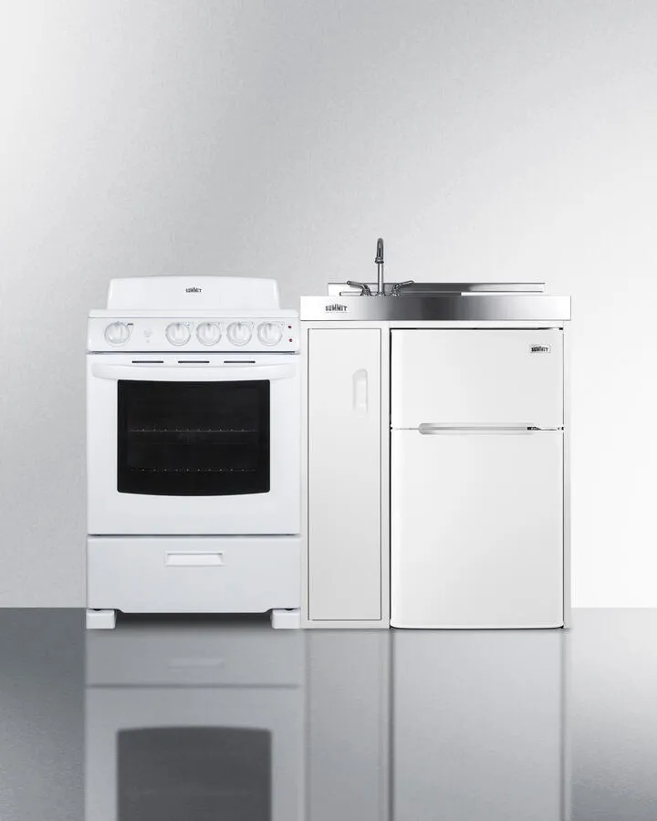 Summit ACK54COILW 54 Wide All-In-One Kitchenette With Electric Coil Range
