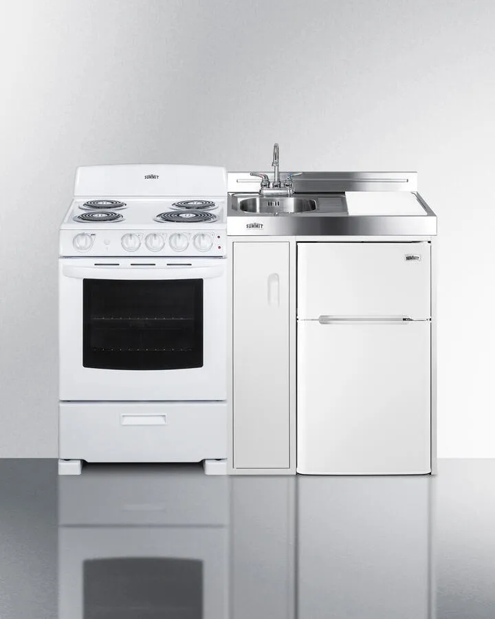 Summit ACK54COILW 54 Wide All-In-One Kitchenette With Electric Coil Range